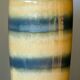 Vase West Germany en grès bleu et beige