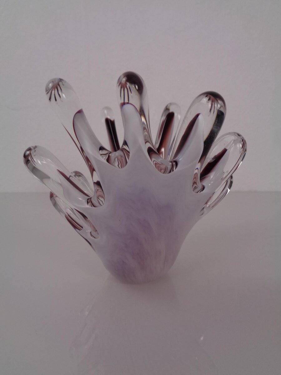 Handmade crystal glass bowl from Gränna Glas, Sweden, 1970s