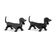 Edouard Shenck. Pair of zoomorphic andirons in wrought iron. 1950s.
