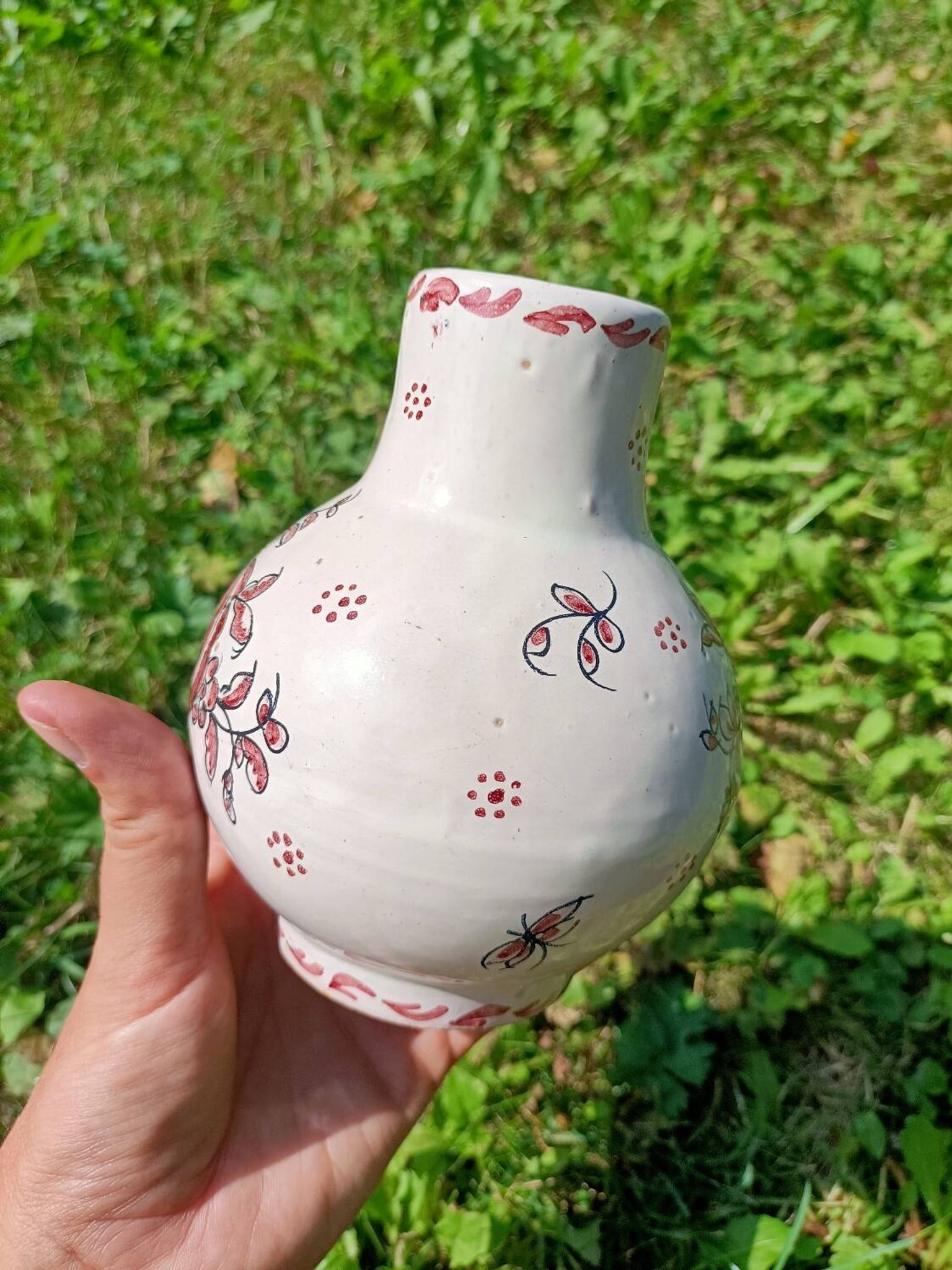 Old pink retro vase
