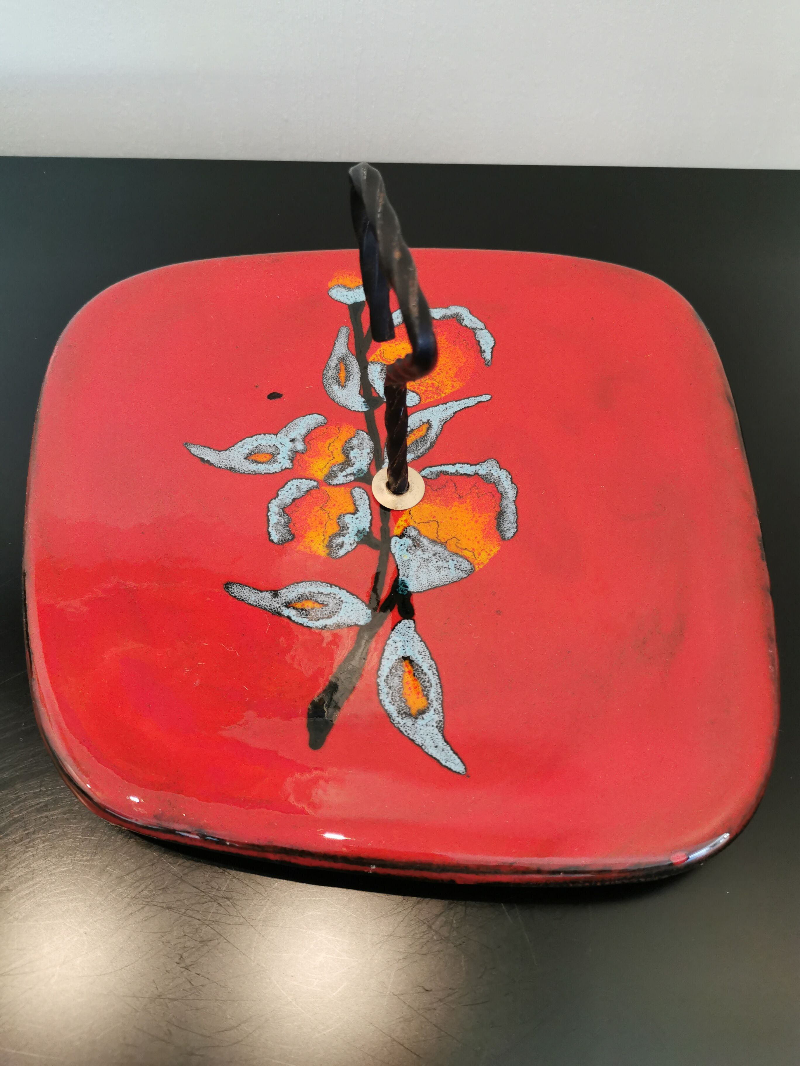 Poet Laval earthenware platter by Didier