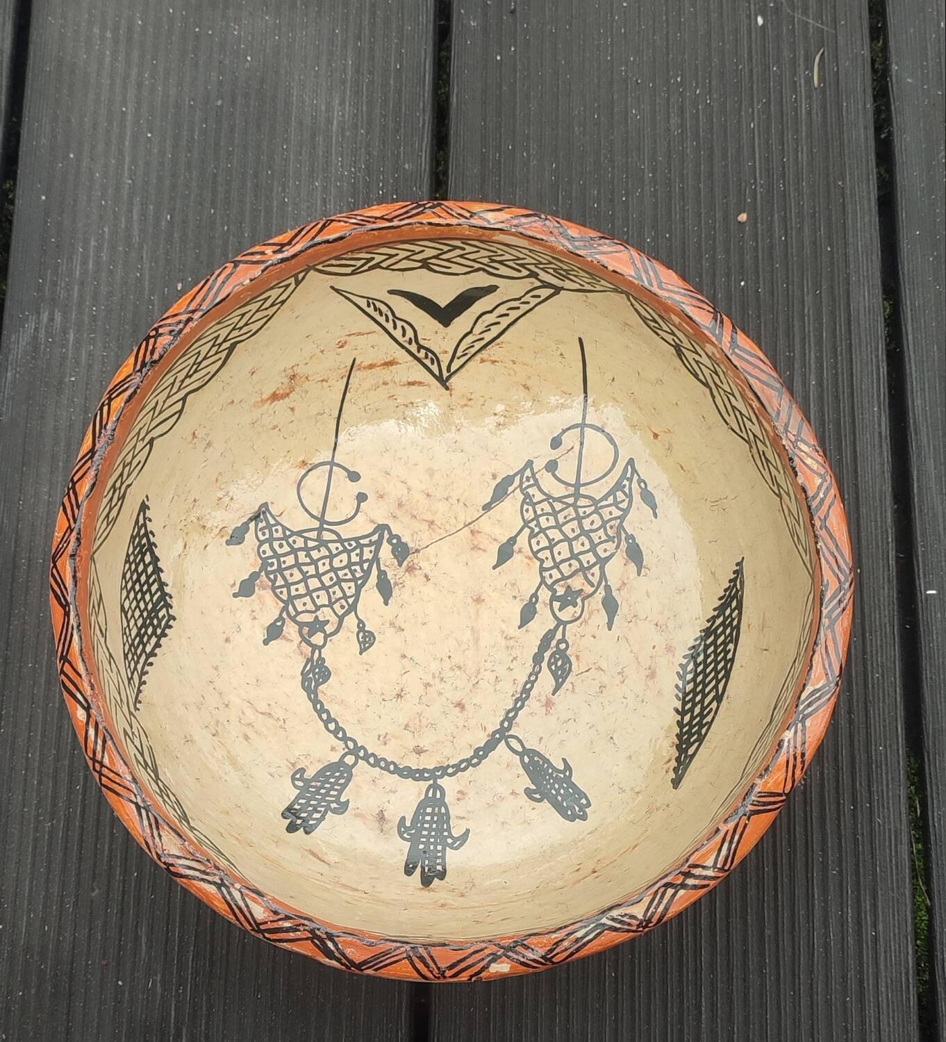 Old Berber craftsmanship salad bowl Kabylie Rif