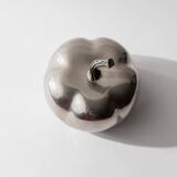 Vintage 1970s silver-plated pumpkin box with lid.