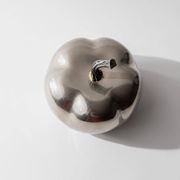 Vintage 1970s silver-plated pumpkin box with lid.