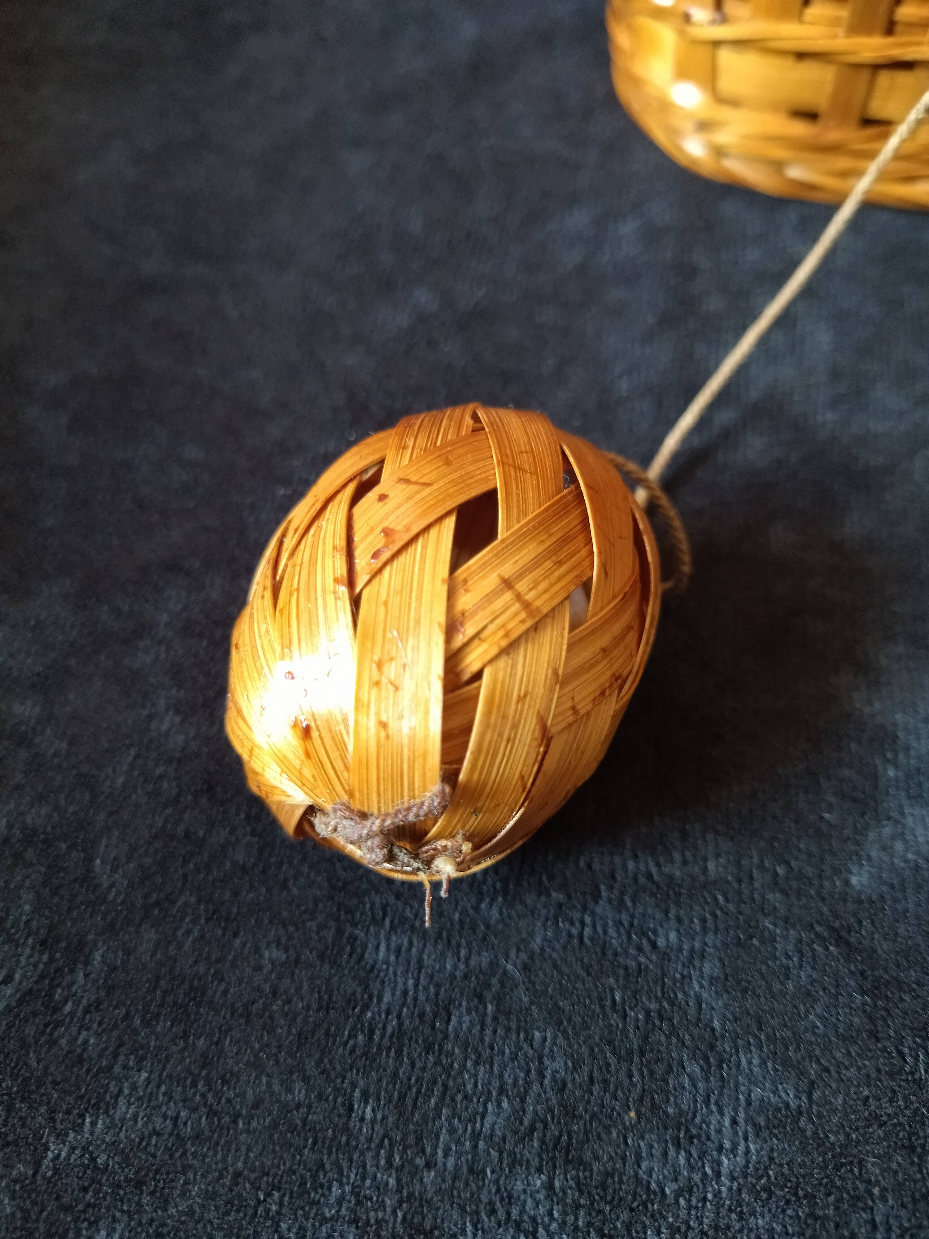 Vintage wicker and braided bamboo bottle