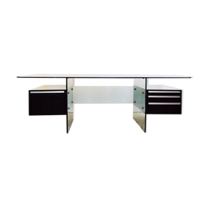 Bureau en verre et chrome
