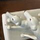 Pair of Borzoi - White Greyhounds - Art Deco ceramic