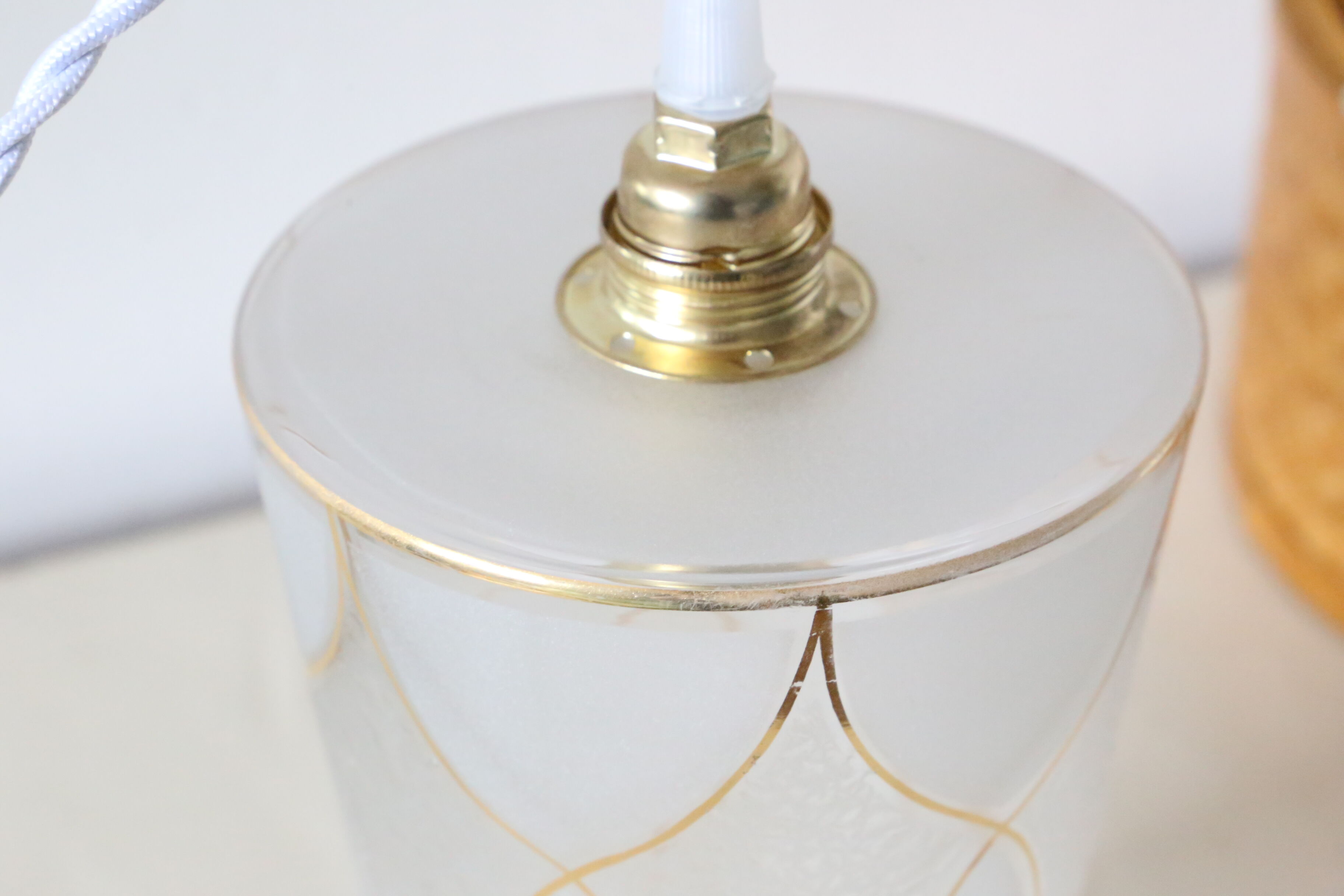 Frosted hanging lamp, vintage