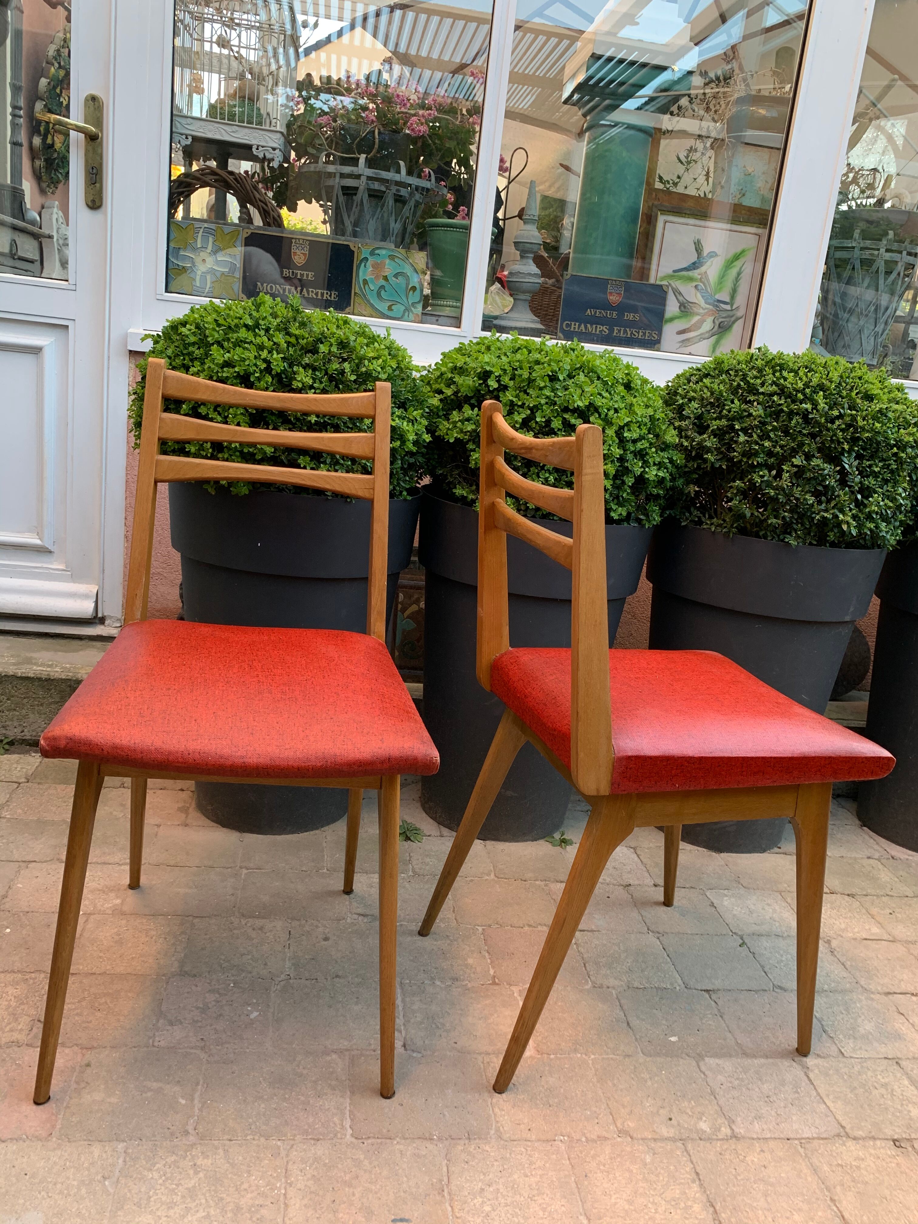1960s skai compass leg chairs