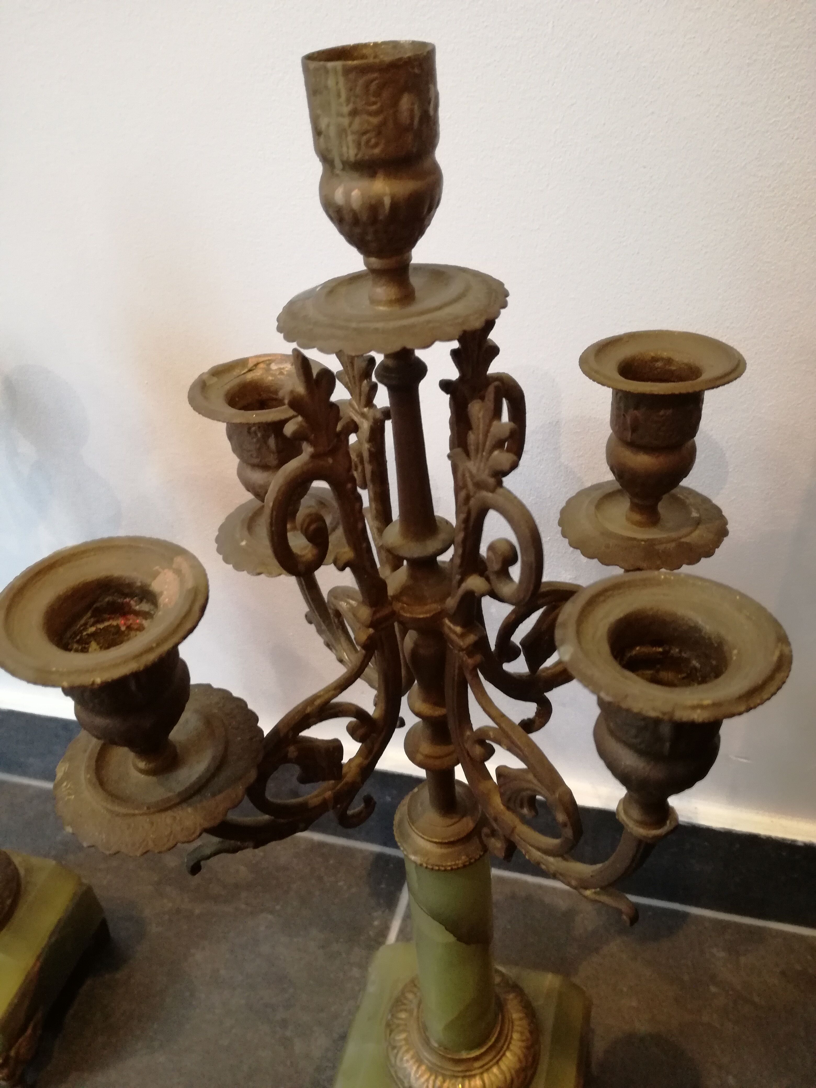 Napoleon III candelabra chandeliers in bronze and marble