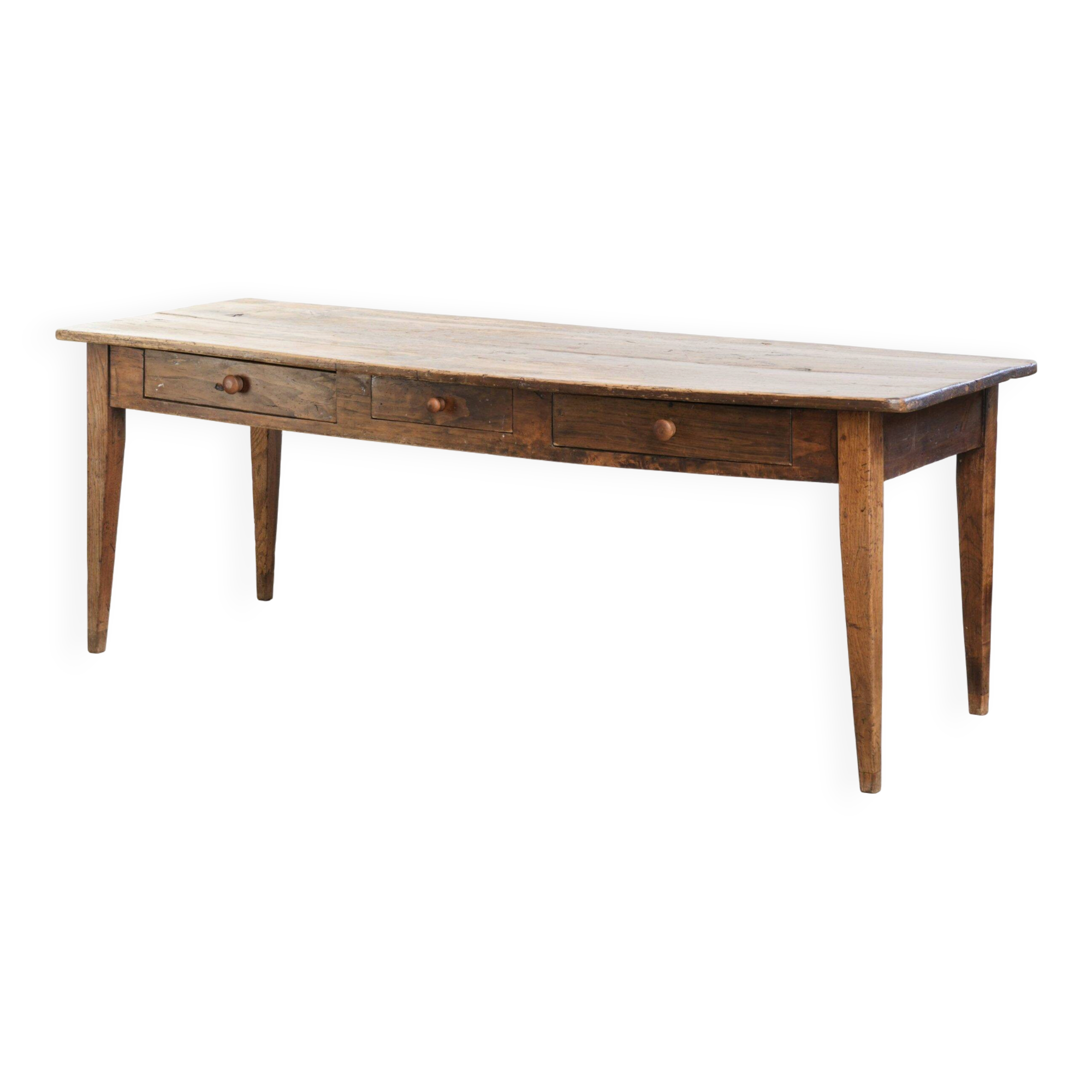 Table de ferme française du 19ème siècle pour 4 à 6 personnes.