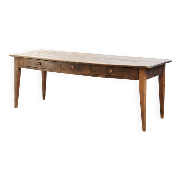 Table de ferme française du 19ème siècle pour 4 à 6 personnes.