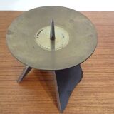 Brutalist Iron and Brass Candleholder, 1960s