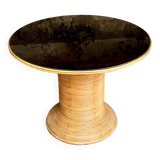 Bamboo rattan table from the 60s and 70s