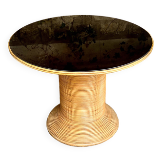 Bamboo rattan table from the 60s and 70s