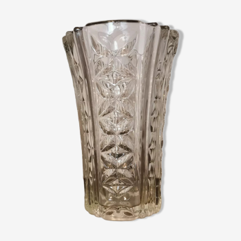 Large glass vase Pattern Lines and diamonds