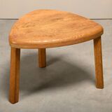 Ensemble sculptural de tables d'appoint gigognes en chêne massif, France années 1970
