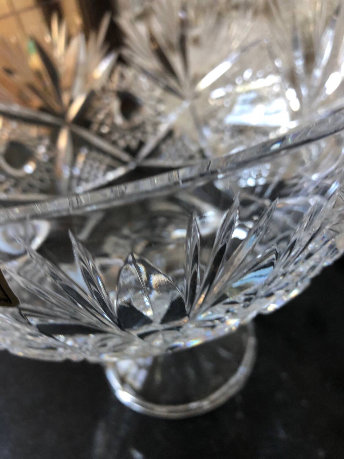 Crystal cup, handmade, chiseled.