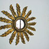 Sun mirror in gilded wood, France, 1960, 38 cm