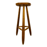 Brutalist bar stool in tripod elm