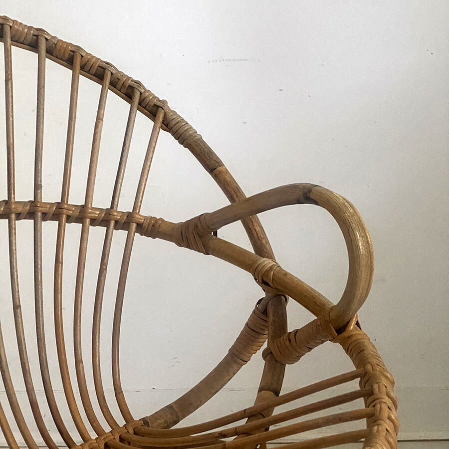 Vintage rattan armchair 60's