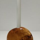 Bougeoir en bois massif sculpté design années 80