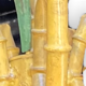 Bamboo chandelier with five lights in painted sheet metal