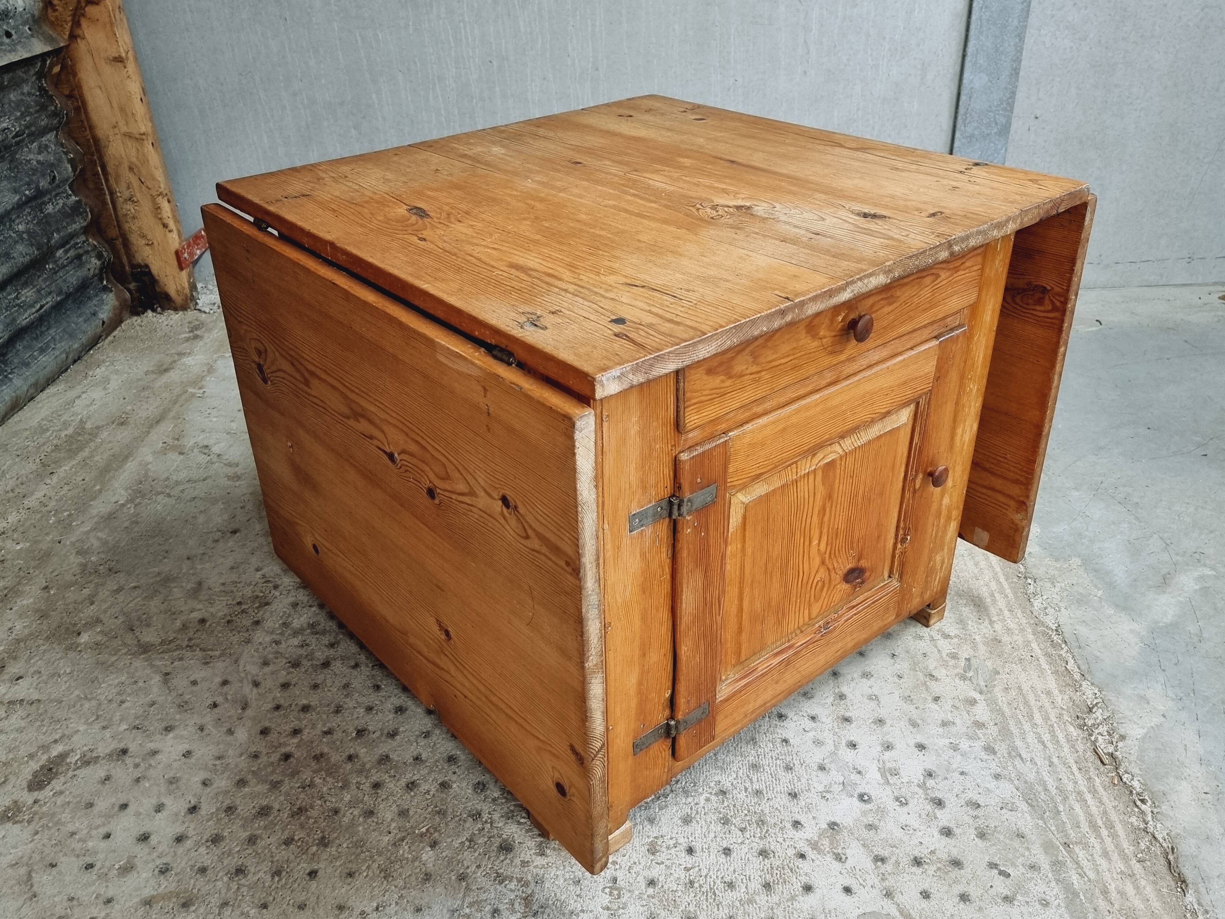 Antique Swedish table folding table with plenty of storage space