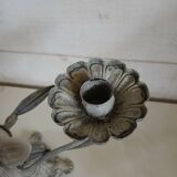Antique chandelier in cast iron/metal and porcelain
