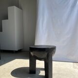 Monoxyl sofa end in black mango tree tripod half-sphere tray h:45 d:44
