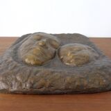 German bronze relief of mother with baby, 1940s.
