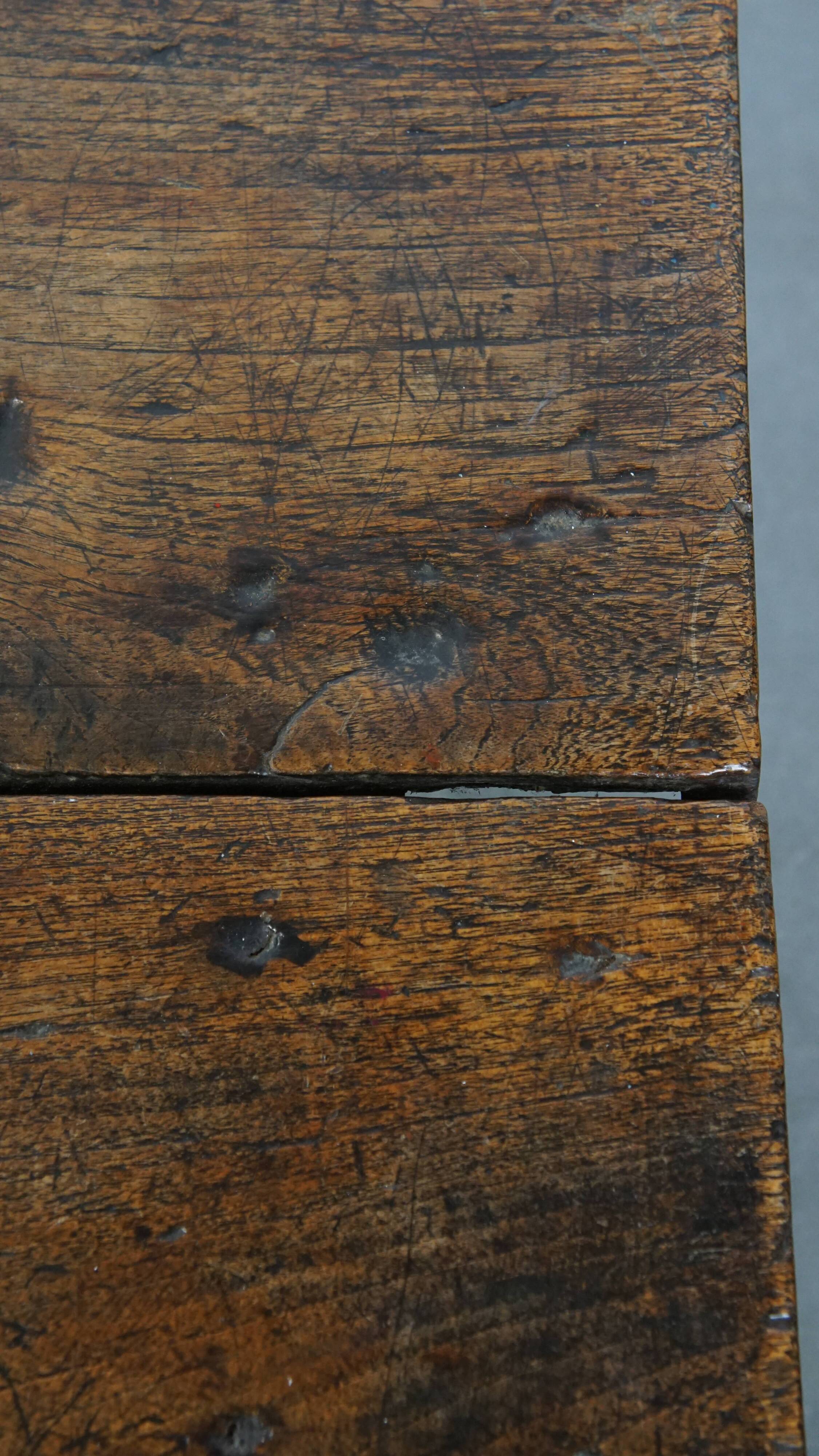 Antique Coffee Table Made of Chestnut Wood from the Early 19th Century
