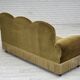 1950s, 2 seater sofa/daybed, light green furniture velour, ash wood legs.