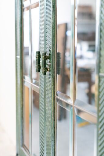 Bamboo and glass display from the 70s 80s