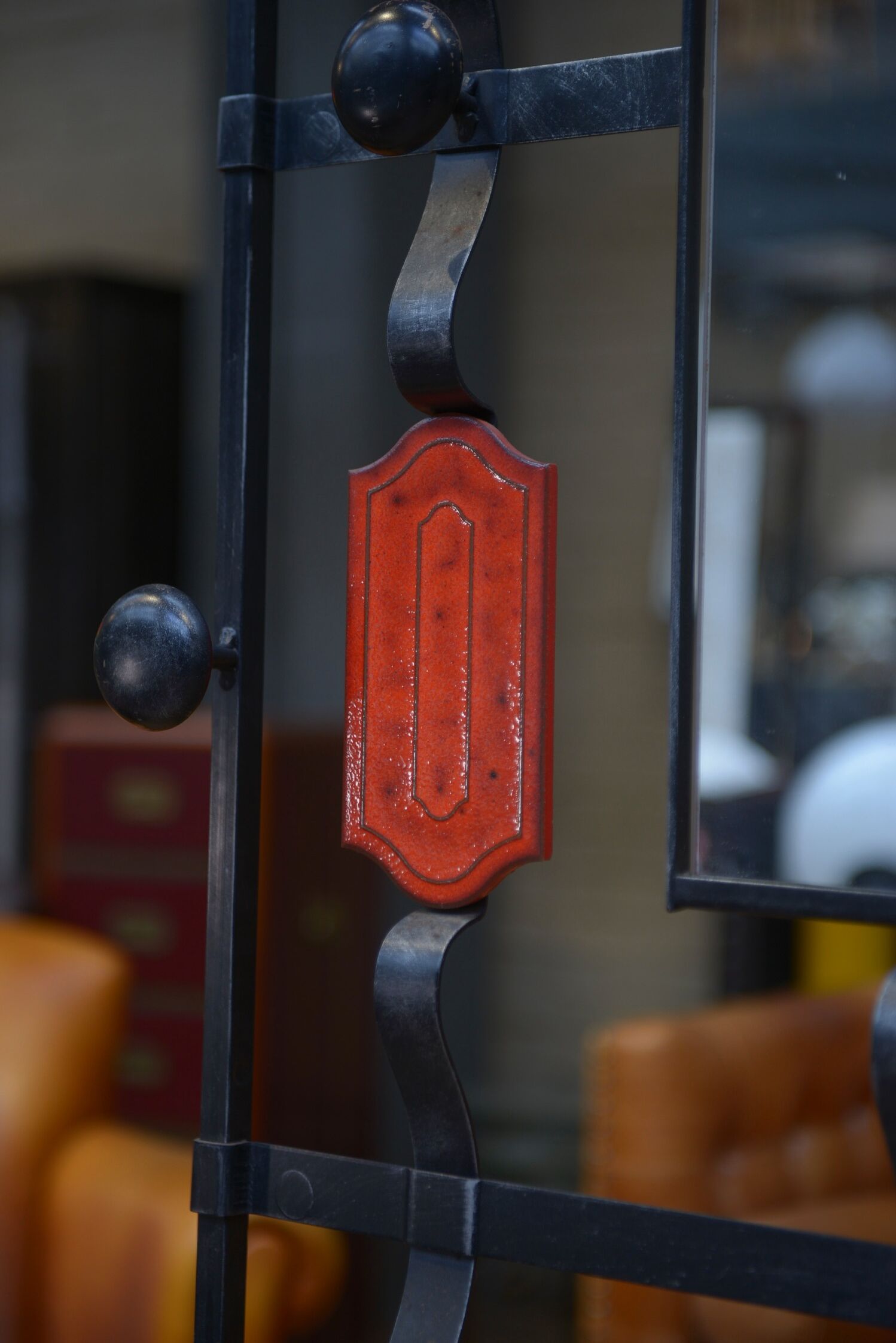 Vintage coat rack in ceramic and metal 1960