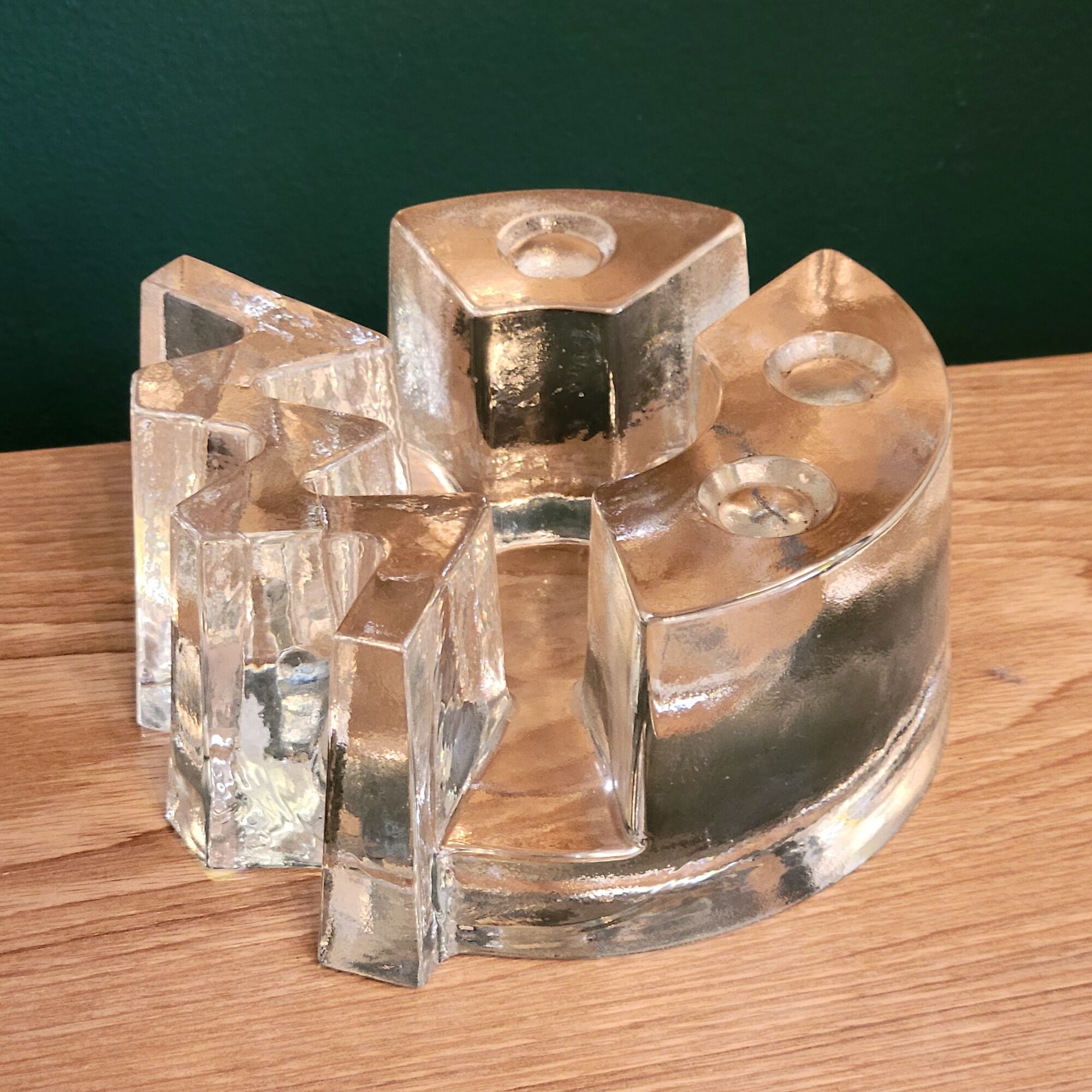 Warmer press paper photophore candle holder LA VIDA glass pressed design