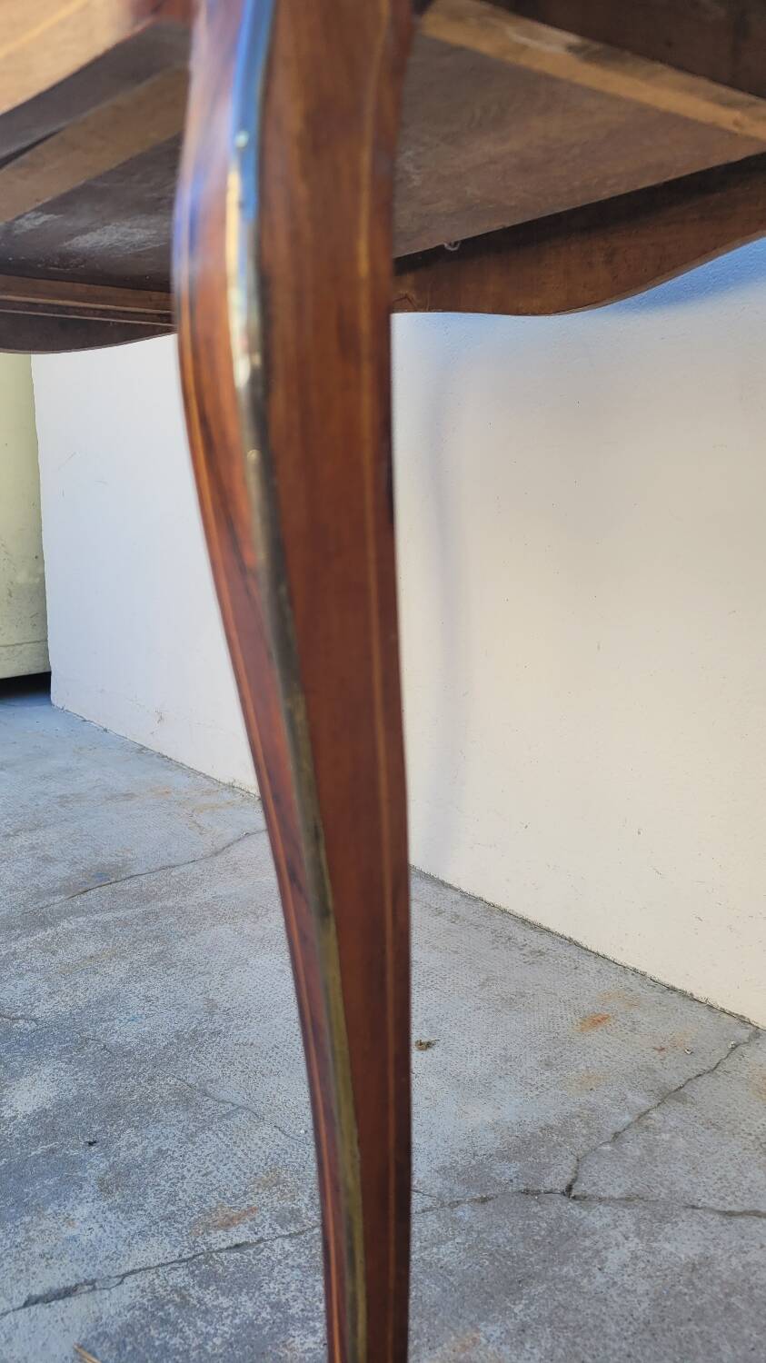 Napoleon III violin-shaped middle desk table 19th in marquetry