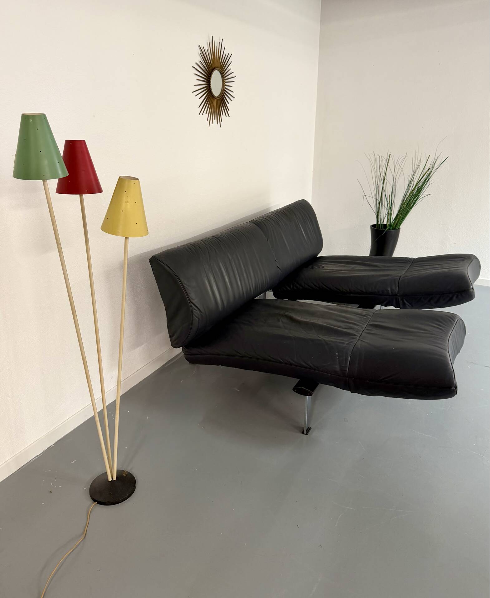 De Sede DS 140 midnight blue 3-seater vintage leather sofa 1980s design