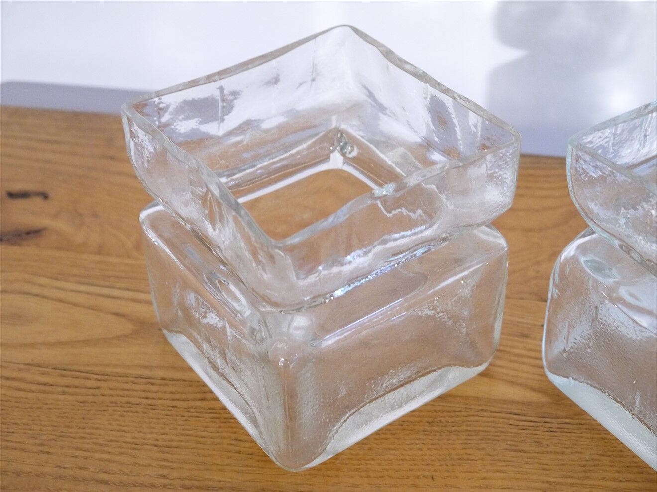 Series of 3 vintage glass vases, H Tynell 1960