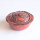 Takaoka Shikki lacquerware seabream bonbonniere box, Japan 1920s