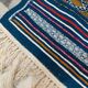 Handwoven blue kilim rug in natural wool