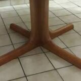 Baumann style round teak dining table with central leg Vintage Scandinavian table