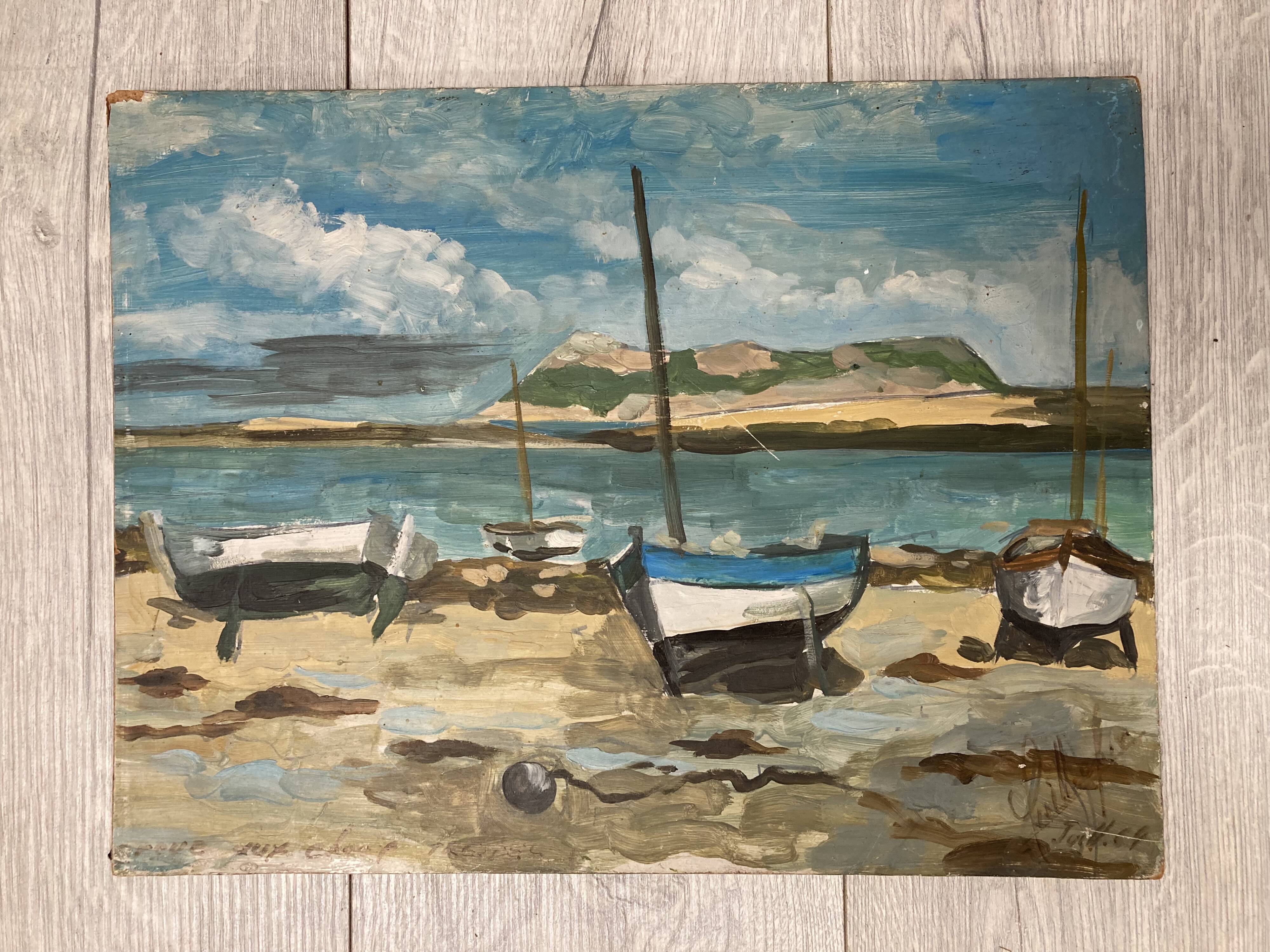 Marine Oil on panel Brittany Trestel beach