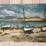 Marine Oil on panel Brittany Trestel beach