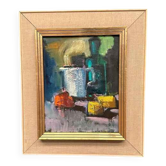Original Swedish Oil on Canvas – Abstract Still Life – Signed – Vintage