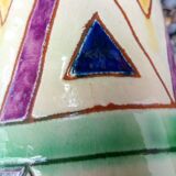 Vintage ceramic pitcher with geometric patterns