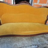 Louis XV style sofa in yellow velvet