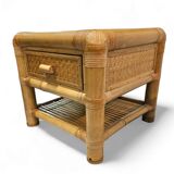 2 x Bamboo night stands / side tables / 1980s