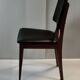 chaise bois et skai noir années 60