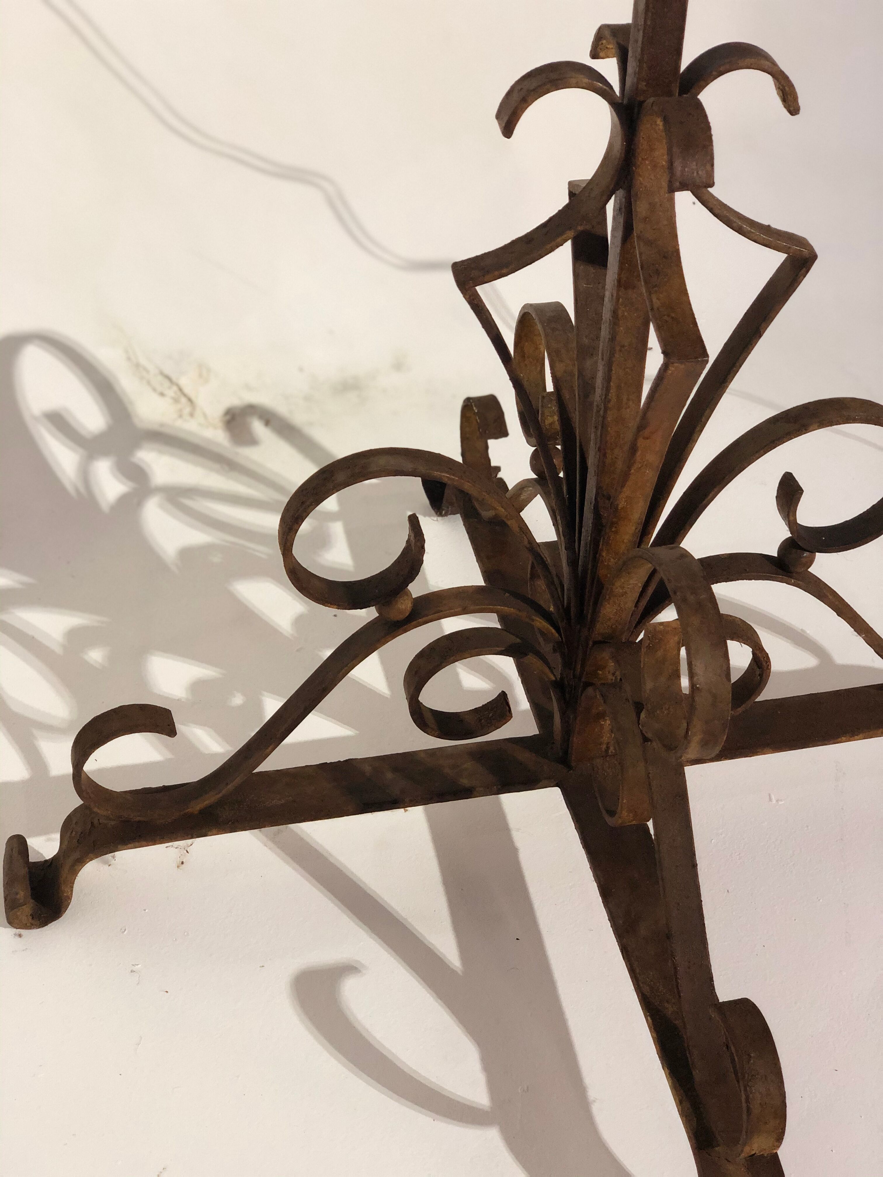 Vintage wrought iron floor lamp 1960